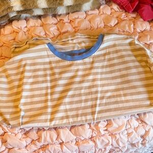 Women's Striped Short Sleeve Tee with Blue Trim barley worn size xs/s